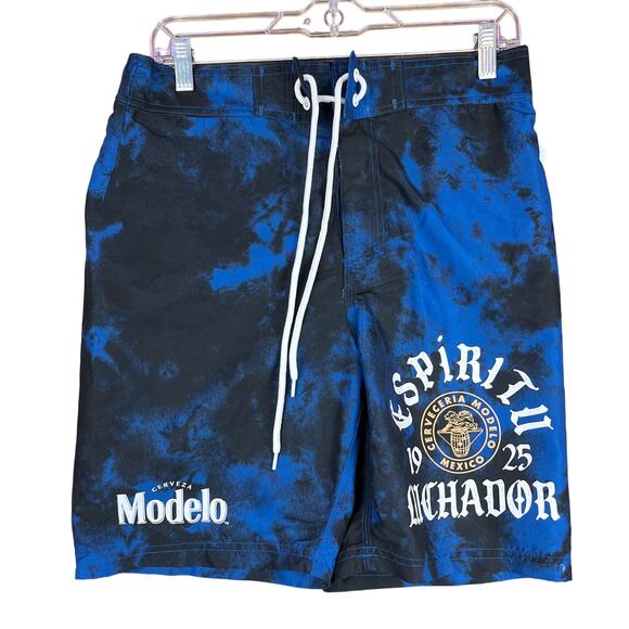 Modelo Mens Shorts Blue Elastic Board Especial Espiritu Luchador Swim Surf Small - Picture 1 of 12